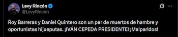Levy Rincón señaló que tanto