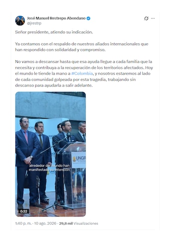 José Manuel Restrepo sobre instrucciones de Abelardo de la Espriella