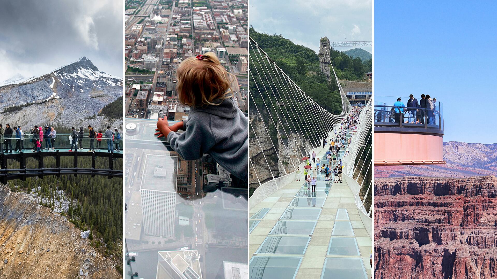 Los puentes y plataformas de vidrio permiten experiencias únicas de suspenso y adrenalina, desafiando la gravedad mientras ofrecen vistas espectaculares