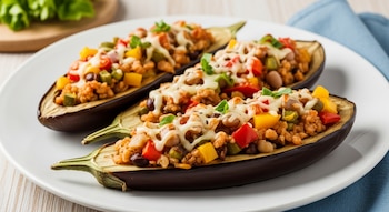 Las berenjenas rellenas caseras se