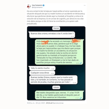 Captura de pantalla del Tuit