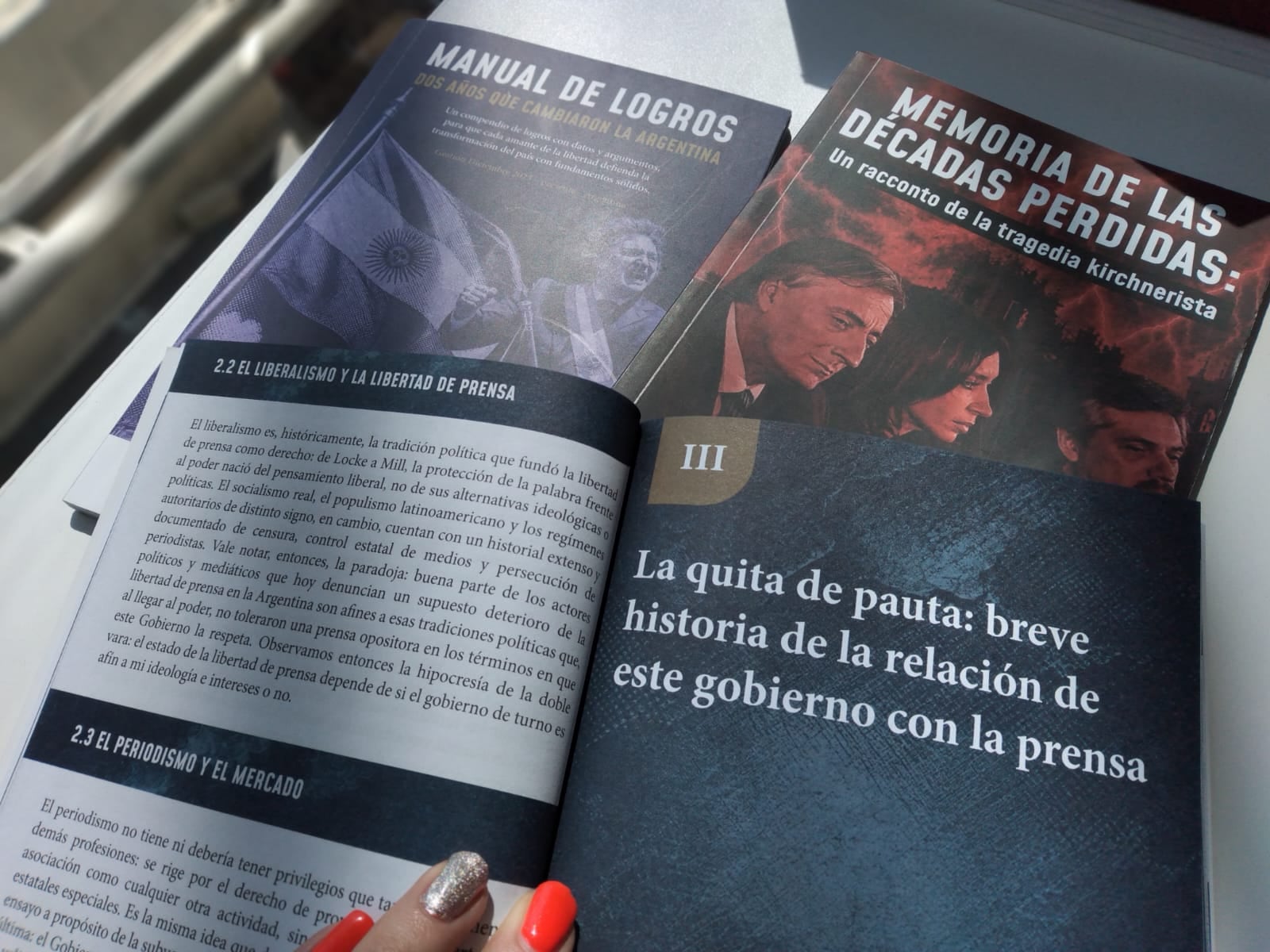 Santiago Oría elaboró los cuadernillos Manual de logros, Memoria de la década perdida y Periodismo y república en la era Milei