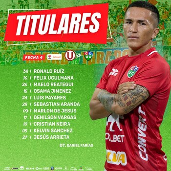 Universitario vs Unión Comercio: formación