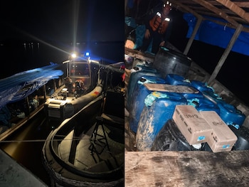 La Armada Nacional de Colombia y la Marina de Guerra del Perú coordinaron la vigilancia sobre los pasos fluviales de la frontera amazónica - crédito prensa Armada de Colombia