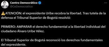 El partido Centro Democrático, que