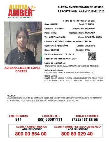 Alerta Amber para localizar a