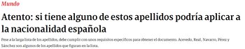 Nacionalidad española
Fuente: Semana
