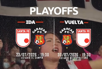 Así se disputará la serie entre Independiente Santa Fe y Caracas por los play-off de Copa Sudamericana 2026 - crédito Santa Fe