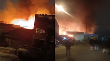 Incendio de gran magnitud afecta un taller de madera en Villa El Salvador y obliga al despliegue de numerosas unidades de bomberos