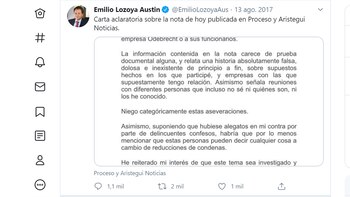 La publicación de Emilio Lozoya