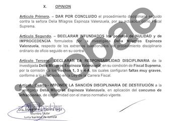 Informe que propone la destitución