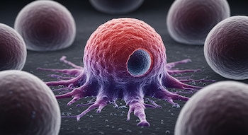 Representación detallada de una célula