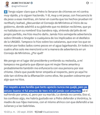 Agmeth Escaf negó haber sido 'amante' de Verónica Alcocer