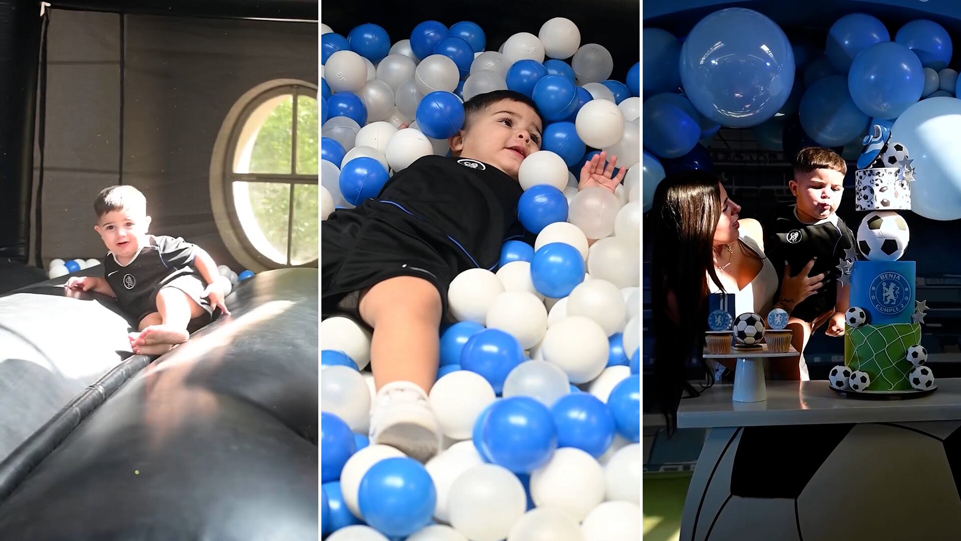 La animación contó con figuras gigantes de Messi, Di María y Dibu Martínez, que sorprendieron a los invitados con la Copa del Mundo