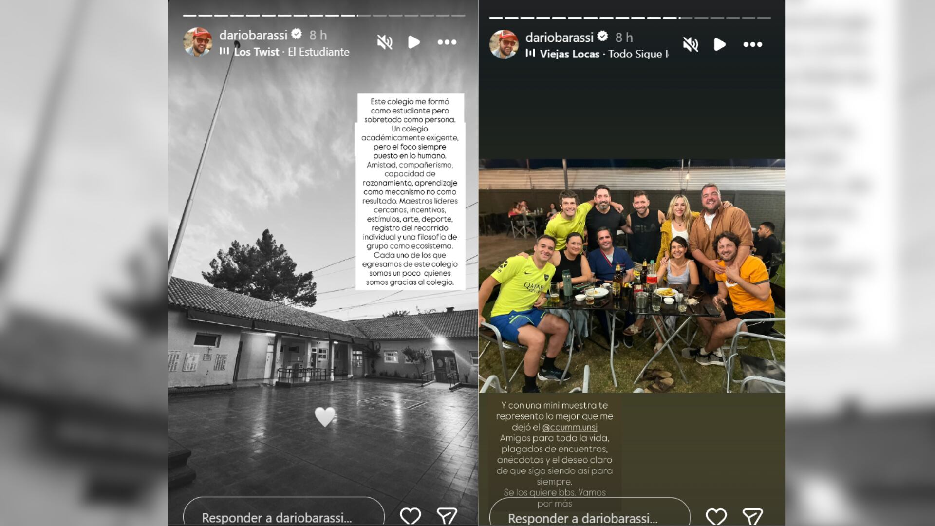 Para cerrar un día a pura nostalgia, Darío se reunió con sus amigos y compañeros (Instagram)