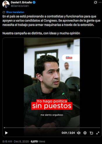 Daniel Briceño aseguró que están