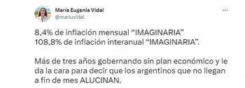 María Eugenia Vidal - Inflación