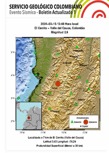Sismo en El Cerrito, Valle