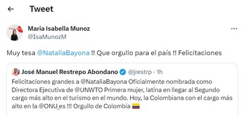 Tuit de María Isabella Muñoz,