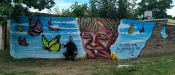 Juan Manuel Giménez es muralista