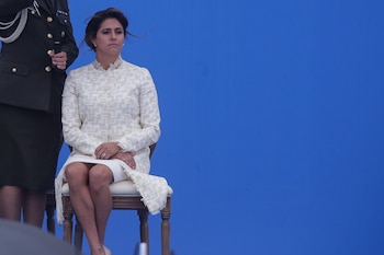 Para la posesión de Iván Duque, María Juliana Ruiz lució un vestido exclusivo de Beatriz Camacho - crédito Colprensa