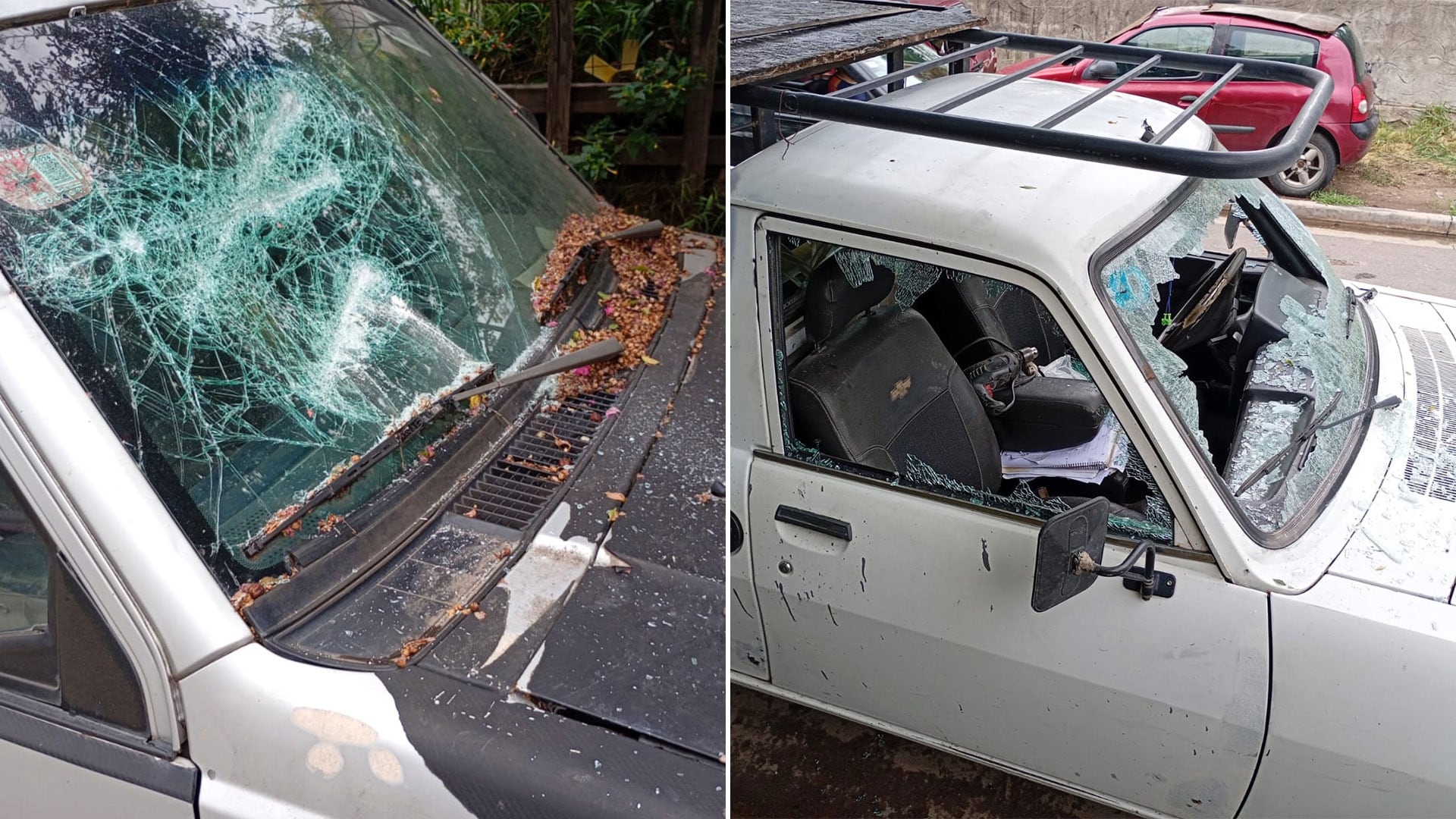 El detenido fue aprehendido en actitud violenta y se le secuestró un caño de hierro de 1,20 metros utilizado para causar daños materiales