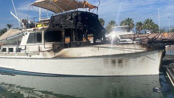 Uno de los yates afectados