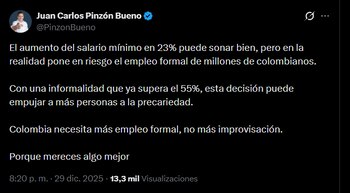 Juan Carlos Pinzón advirtió que