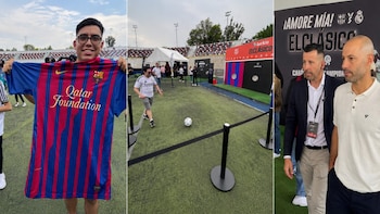 Fans del FC Barcelona celebran victoria sobre el Real Madrid en el Fan Fest de LaLiga en CDMX