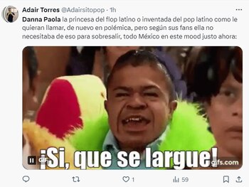 Cancelan con MEMES a Danna Paola. Foto: X