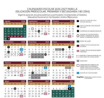 La SEP publicó este miércoles 15 de julio el calendario escolar 2026-2027 en el Diario Oficial de la Federación, aplicable a las 32 entidades del país. (Imagen Ilustrativa Gobierno de México)