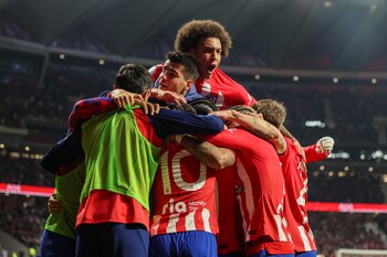 Los jugadores del Atlético de