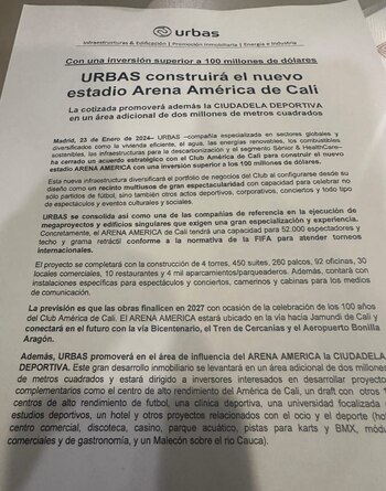 América de Cali finalizaría la