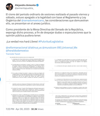 Alejandro Armenta aclaró la falta