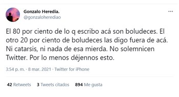 Gonzalo Heredia dio por finalizado