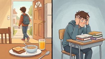 Saltarse el desayuno se asocia con un menor rendimiento escolar en niños y adolescentes, alerta la ciencia