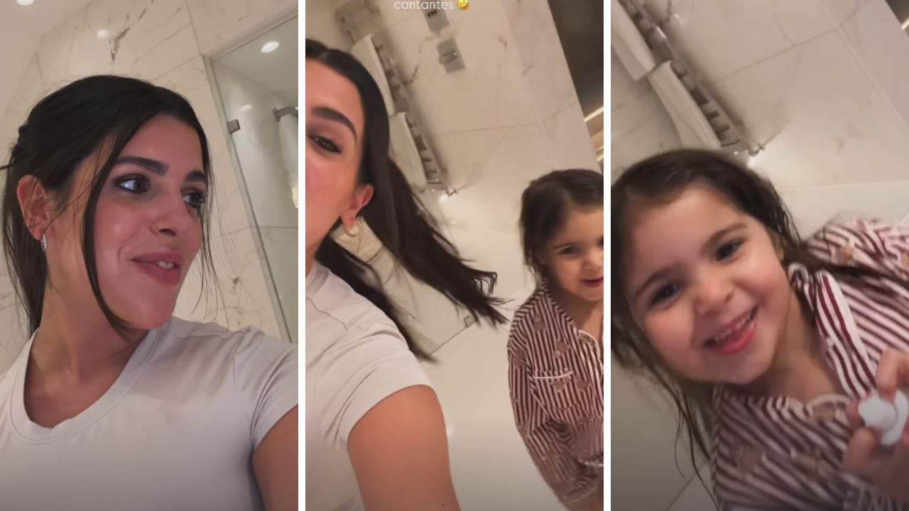 La influencer mostró a sus hijos jugando a las escondidas en la zona de embarque del aeropuerto para sobrellevar la espera del vuelo