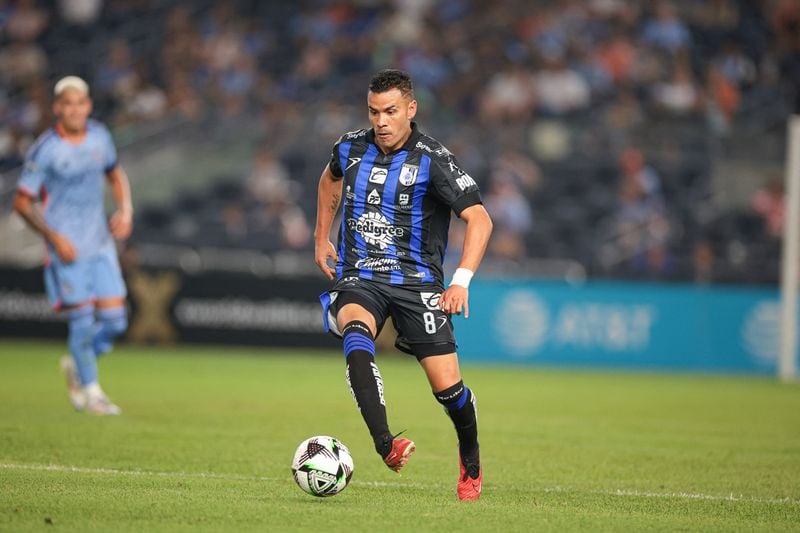 Foto de archivo de Pablo Barrera, delantero del club Querétaro. Yankee Stadium, Bronx, Nueva York, EEUU. 28 de julio de 2024.CREDITO OBLIGADO USA TODAY/Vincent Carchietta