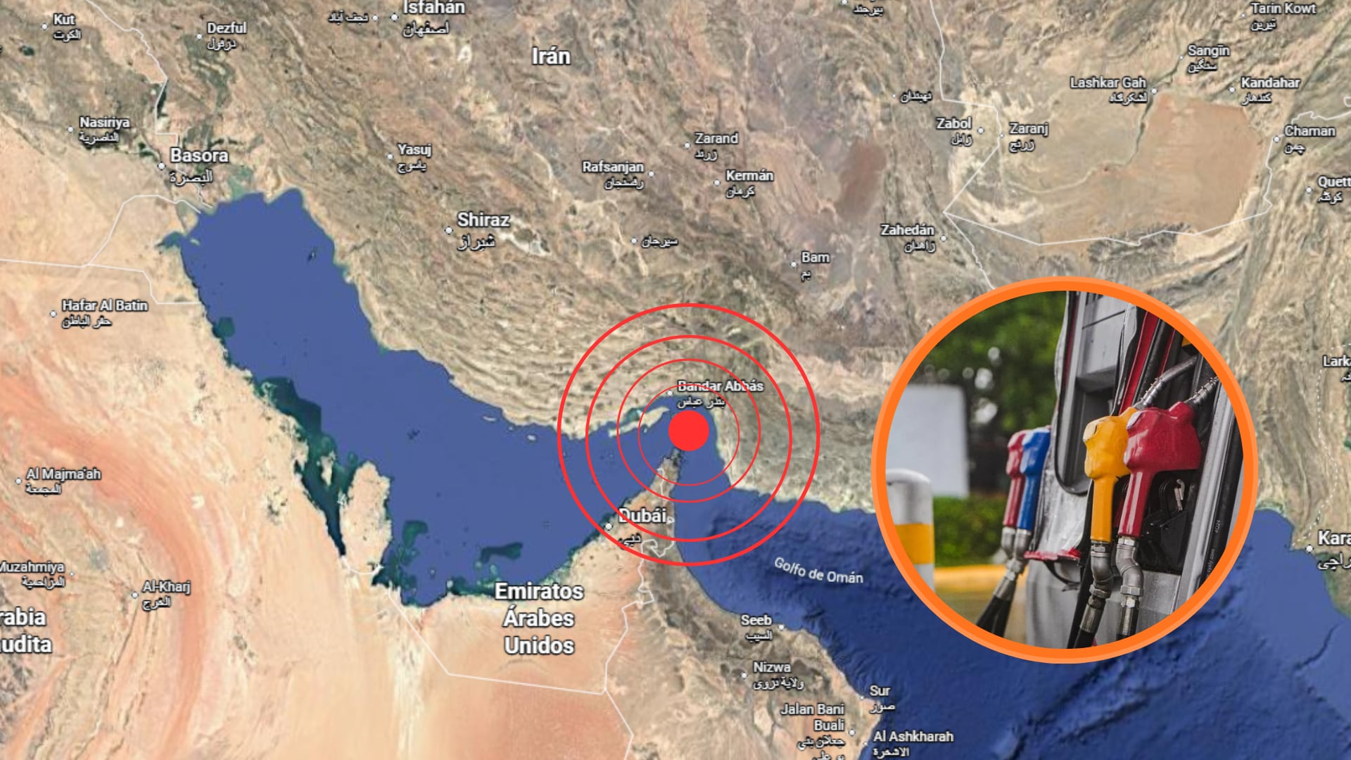 Los efectos económicos de la medida incluyen alzas en la tarifa de la gasolina - crédito Google Maps y Ministerio de Minas y Energía