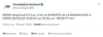 (captura de pantalla: Sismológico Nacional/Twitter)