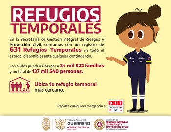 Protección Civil anunció refugios temporales