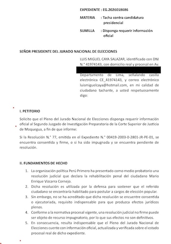 Piden al JNE confirmar si