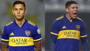 Agustín Almendra y Marcos Rojo,