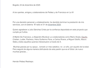 Peláez presentó su renuncia a