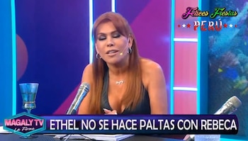 Magaly Medina reacciona sin filtros a las palabras de Ethel Pozo sobre Rebeca Escribens. Captura: Magaly TV La Firme.