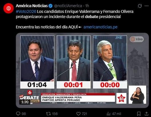 Debate presidencial EN VIVO: lo más viral en redes tras los momentos más polémicos. Captura: X.
