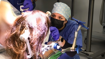 La paciente a punto de