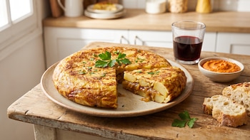 Receta de tortilla de papas con cebolla, rápida y fácil