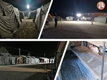 Tiendas de campaña y literas