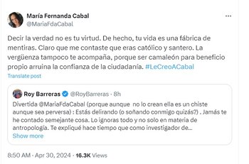 María Fernanda Cabal le responde